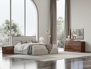 VIG Furniture Dustin Solid Walnut Rubberwood Dresser With 6 Push-Open Drawers, Rounded Corners, Tip-Restraint VGMABR-99-DRS