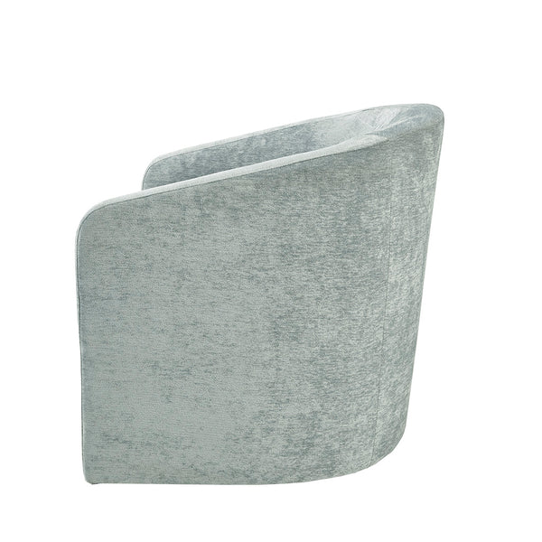 JLA Home Martha Stewart - Swivel Perry Street Velvet Tub Chair in Soft Grey — Low-Back Modern 360° Rotation, Luxe Foam Comfort MT103-0049