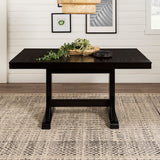 English Elm Walker Edison - Classic Extendable Trestle Dining Table - Antique Black