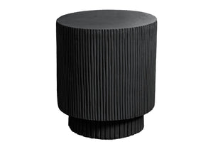 English Elm Accent Table Round Matte Finish Weather Resistant Magnesium Oxide Indoor Outdoor Side Black B2710P461660