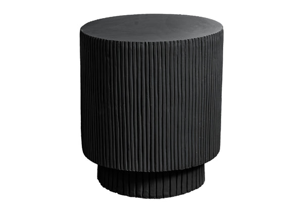 English Elm Accent Table Round Matte Finish Weather Resistant Magnesium Oxide Indoor Outdoor Side Black B2710P461660