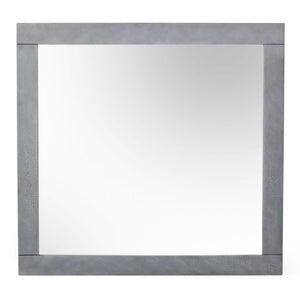 VIG Furniture Buckley Grey Crackle Mirror With Thick Frame, 32.6"W X 34.6"H — Modern Industrial Chic, Ready To Hang VGVCJ2003-MIR