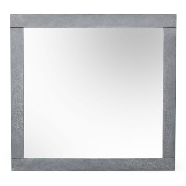 VIG Furniture Buckley Grey Crackle Mirror With Thick Frame, 32.6"W X 34.6"H — Modern Industrial Chic, Ready To Hang VGVCJ2003-MIR