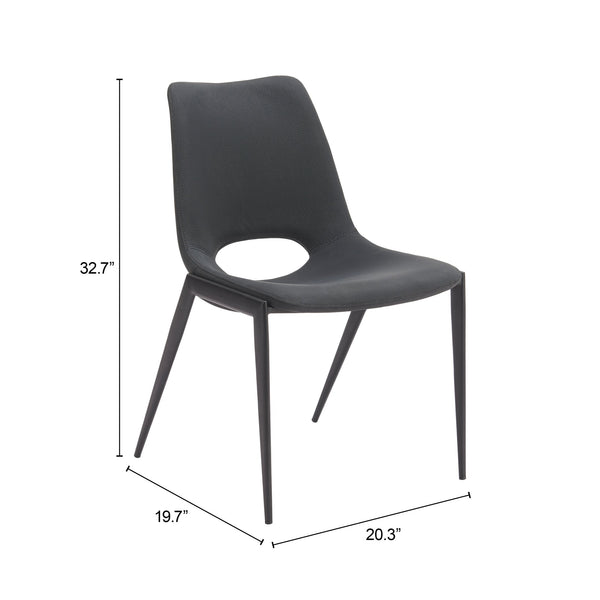 Zuo Modern Desi Armless Dining Chair Set Of 2 - Elevate Your Space With Modern Comfort And Timeless Style Black 100% Polyurethane,Plywood,Steel 110826-zuo-modern