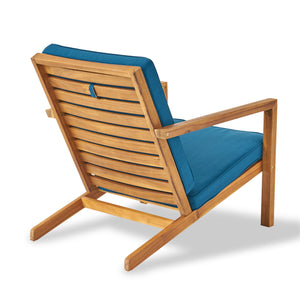 English Elm Christopher Knight Home® - LEAH Acacia 3-Piece Outdoor Chat Set with Water-Resistant Cushions and Slat Paneled Tabletop Brown 40 L x 25.75 W x 18.75 H 60915.00BRNDT