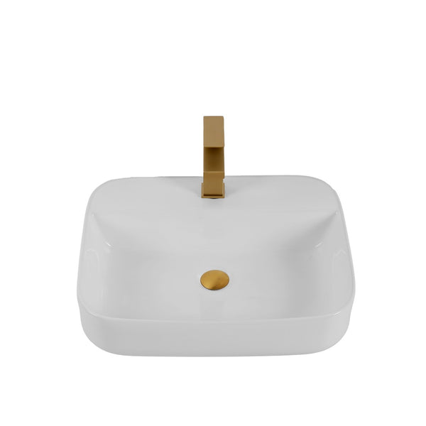 English Elm Bothwa Square Ceramic Vessel Sink Glossy White Cupc Certified Countertop Bath Basin B2724P262845