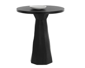 Sunpan KLIFF Bar Table - Modern Matte Black Concrete Design for Indoor & Outdoor Dining Spaces, 40" Tall 112372