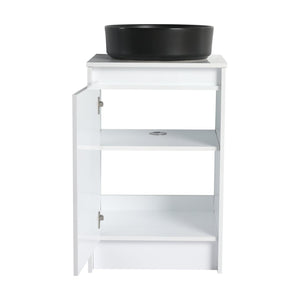 English Elm 20" Freestanding Vanity with Ceramic Sink Soft Close Storage Glossy White Bath W999S00386