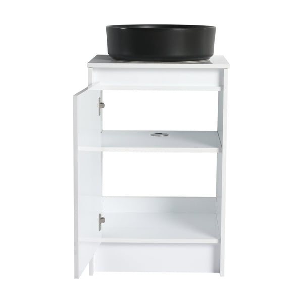 English Elm 20" Freestanding Vanity with Ceramic Sink Soft Close Storage Glossy White Bath W999S00386