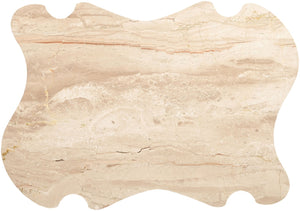 Meridian Furniture Liona Art Deco Coffee Table with Genuine Marble Top and Sculptural Hardwood Base for Living Room Beige Genuine Marble / Acacia Wood 775Beige-CT
