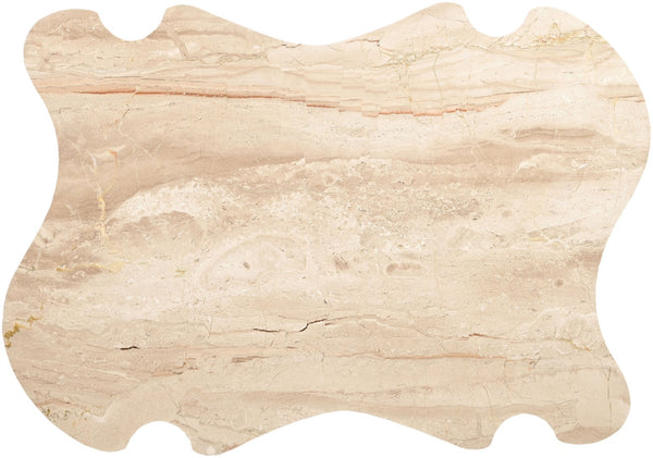 Meridian Furniture Liona Art Deco Coffee Table with Genuine Marble Top and Sculptural Hardwood Base for Living Room Beige Genuine Marble / Acacia Wood 775Beige-CT