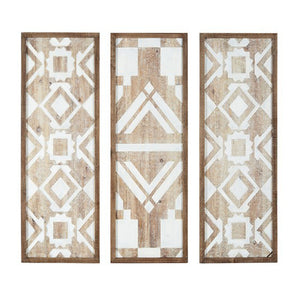 Madison Park Natural Mandal Transitional Two-tone Geometric 3-piece Wood Wall Decor Set MP167-0098 Natural