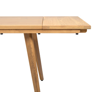 English Elm Jennifer Taylor Home - Capri Solid Red Oak Extendable Dining Table 47–78.5" Seating 4–6, Mid-Century Tapered Legs, Grain Finish Brown B2719P395575