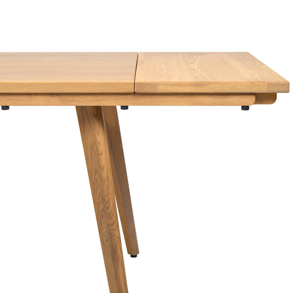 English Elm Jennifer Taylor Home - Capri Solid Red Oak Extendable Dining Table 47–78.5" Seating 4–6, Mid-Century Tapered Legs, Grain Finish Brown B2719P395575