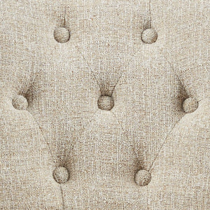 JLA Home INK+IVY - Dining Cream Upholstered Arm Chairs Set of 2 with Button-Tufted Backs, Brass Nailhead Trim, Dark Legs IIF20-0057