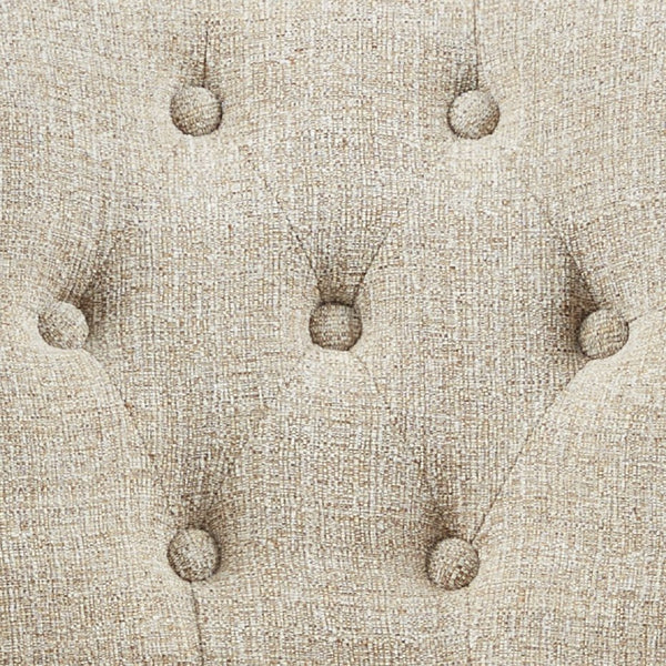 JLA Home INK+IVY - Dining Cream Upholstered Arm Chairs Set of 2 with Button-Tufted Backs, Brass Nailhead Trim, Dark Legs IIF20-0057