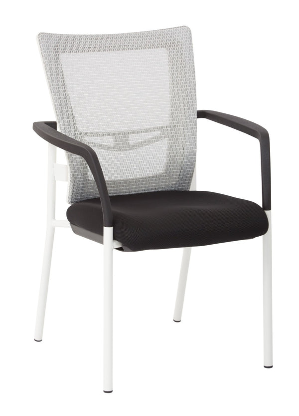 OSP Home Furnishings Progrid® Mesh Back Visitor Chair with Lumbar Support and Padded Seat for Office Black 8810W-3M