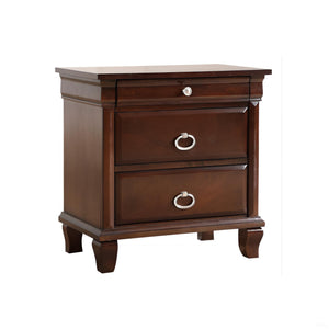 English Elm Triton Cappuccino Nightstand with Felt-Lined Top Drawer, Dovetail Construction, Nickel Hardware Accents B078118442