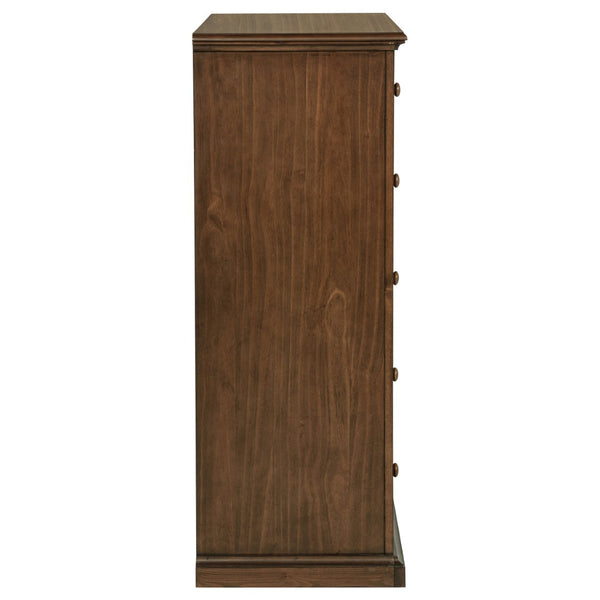 English Elm Anzio Six Drawer Chest Warm Wood Finish Bedroom Storage with Round Knob Hardware Brown B062P451786