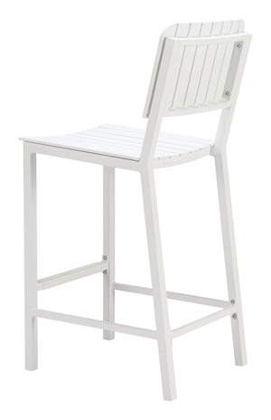 Zuo Modern Kayu Barstool White - Modern Outdoor Seating, Durable Aluminum Construction, Lightweight & Stylish White Aluminum 704149-zuo-modern