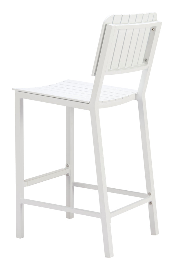Zuo Modern Kayu Barstool White - Modern Outdoor Seating, Durable Aluminum Construction, Lightweight & Stylish White Aluminum 704149-zuo-modern
