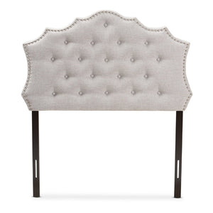 Baxton Studio Baxton Studio Aurora Upholstered Twin Headboard - Elegant Greyish Beige with Button Tufting & Glamour BBT6693-Greyish Beige-Twin HB-H1217-14