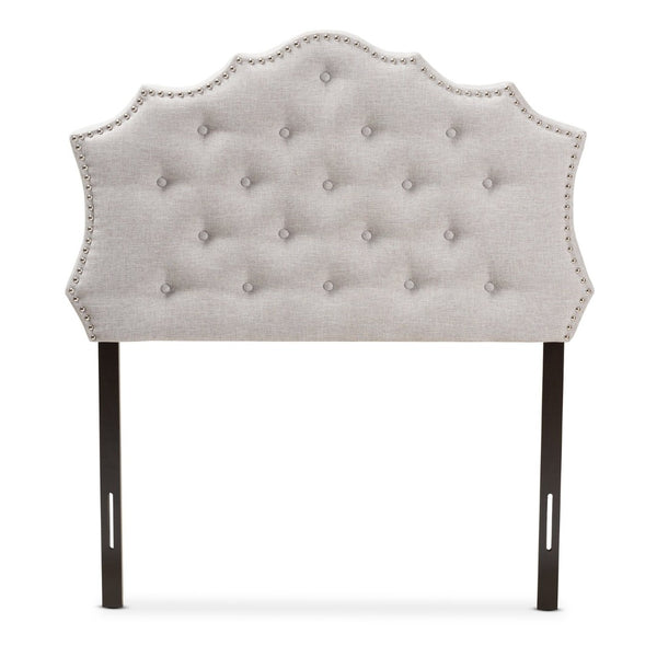 Baxton Studio Baxton Studio Aurora Upholstered Twin Headboard - Elegant Greyish Beige with Button Tufting & Glamour BBT6693-Greyish Beige-Twin HB-H1217-14