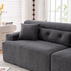 English Elm LY-029 Modular Gray Compression Sofa — 4-Seater L-Shaped Chenille, High-Density Foam, Elegant Comfort W2231S00021