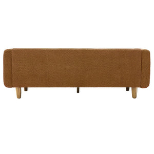 English Elm Modern Boucle Three Seat Sofa with Rubberwood Legs Pocket Spring Support Living Room Orange N763P403678G