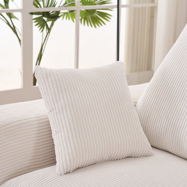 English Elm Boneless U-Shaped Modular Cloud Couch - 113" Grey Corduroy Sofa With No Assembly, Plush Comfort W3401S00007