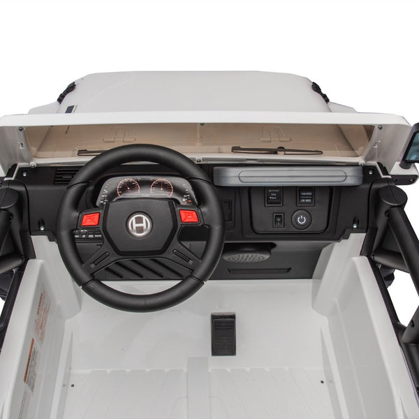 English Elm 24v Kids Electric Ride on Car with Parental Remote Rear Suspension and Bluetooth Audio White W1578P228746
