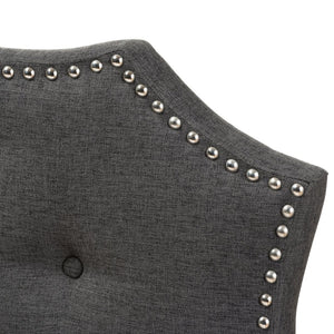 Baxton Studio Baxton Studio Aurora King Size Headboard - Elegant Dark Grey Fabric with Nailhead Trim & Tufting BBT6693-Dark Grey-King HB-H1217-20