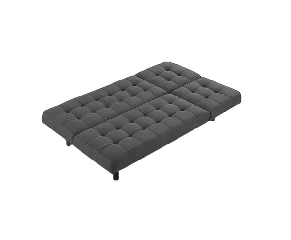 English Elm Dark Gray Futon Sofa With Biscuit Tufting – Adjustable Headrest, Converts To Chaise Or Bed Comfortably B2741P314816