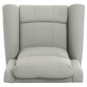 English Elm Manual Swivel Rocker Recliner Pu Leather Chair with Massage Heating and Pocket Spring Support Grey N763P363558E