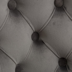 English Elm Swivel Velvet Barstools with Tufted Button Back, 360° Rotate, Plush Foam & Rubberwood Frame Gray W1143P241330