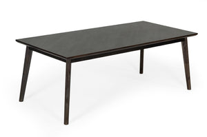 VIG Furniture Roger Mid-Century Acacia Dining Table - Solid Wood Rectangular 6-Seater With Tapered Legs, Warm Grain VGWDSTHLDT210-BRN-DT