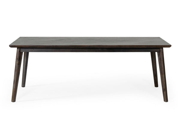 VIG Furniture Roger Mid-Century Acacia Dining Table - Solid Wood Rectangular 6-Seater With Tapered Legs, Warm Grain VGWDSTHLDT210-BRN-DT