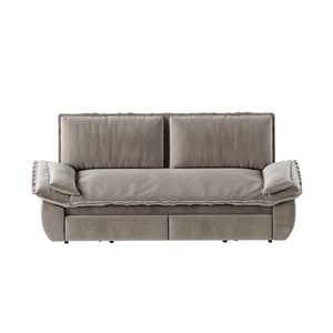 English Elm 73.2" Queen Sleeper Sofa Convertible Corduroy Loveseat for Guest Room or Living Space Grey W1885S00330