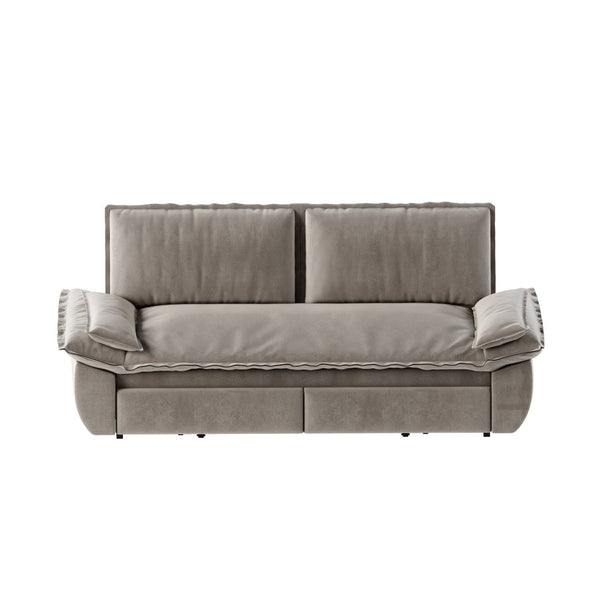 English Elm 73.2" Queen Sleeper Sofa Convertible Corduroy Loveseat for Guest Room or Living Space Grey W1885S00330