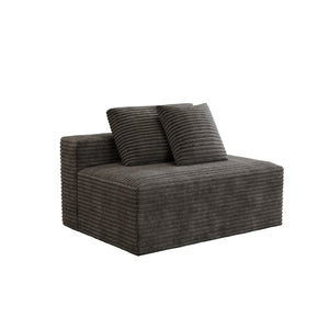 English Elm Wi-009a-grey-2u Reversible Chaise Sectional Corduroy Upholstered Modular Sofa for Living Rooms W3819P435437