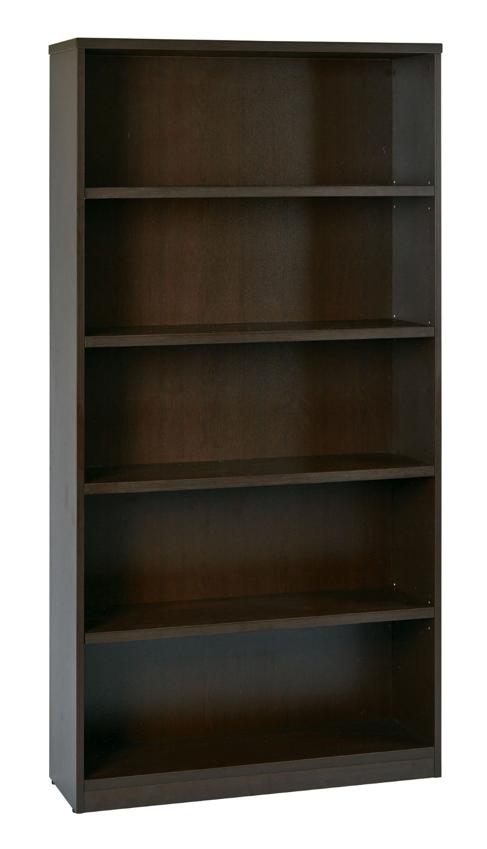 OSP Home Furnishings 36wx12dx72h Five Shelf Laminate Bookcase with Adjustable Shelves for Office or Home Library Cherry LBC361272-CHY