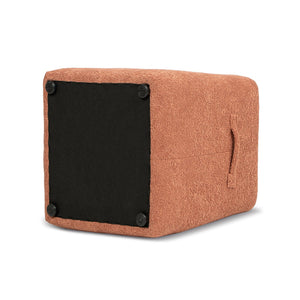 English Elm Jennifer Taylor Home - Oliver 16" Tapered Square Upholstered Ottoman - Compact Fleece Pouf, Modern Footrest & Seat (16") Orange B2719P269259