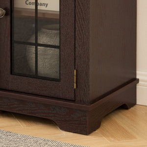 English Elm 58" Modern TV Stand with 18" Electric Fireplace, Faux Stone Mantel, Ample Storage & Cable Management for Living Room Comfort and Style Cherry W2275S00026