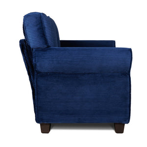 English Elm 57" Corduroy Two Seater Sofa Removable Cushions Solid Wood Frame Compact Living Room Blue W2715P433632