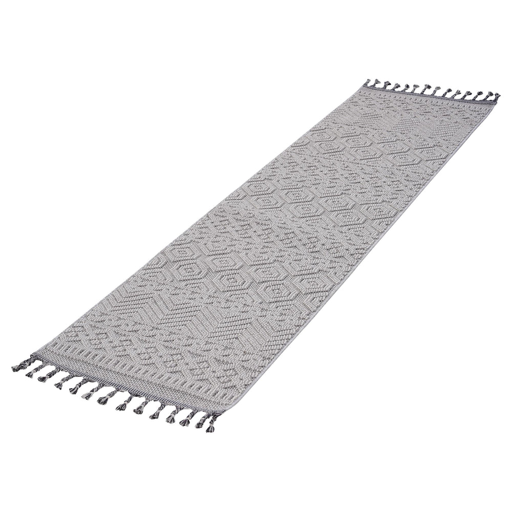 English Elm Loom Geometric White Area Rug 2X8 - Durable, Stain-Resistant, Indoor/Outdoor Design For Family Life B335P289590