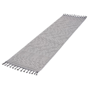 English Elm Loom Geometric White Area Rug 2X8 - Durable, Stain-Resistant, Indoor/Outdoor Design For Family Life B335P289590