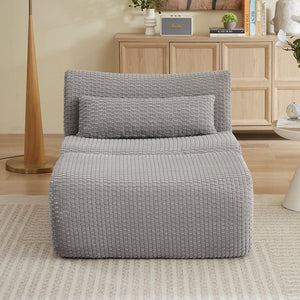 English Elm Loveseat Corduroy Cloud Couch Modular Boneless Design for Relaxed Living Spaces Grey W2339P461307