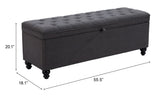 Halifax Storage Bench Gravel Gray 110083 Zuo Modern