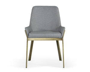 VIG Furniture Ganon Upholstered Light Grey Dining Chair With Brushed Antique Brass Wrap Legs — Comfort & Style VGGAGA-6736CH-GRY-DC
