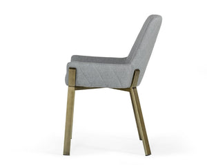 VIG Furniture Ganon Upholstered Light Grey Dining Chair With Brushed Antique Brass Wrap Legs — Comfort & Style VGGAGA-6736CH-GRY-DC